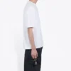 Erkek Balenciaga Logolu Rahat Kısa Kollu Beyaz Tişört 612966TIV549040