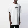 Erkek Balenciaga Logolu Yuvarlak Yaka Kısa Kollu Beyaz Tişört 583214TFV652569