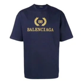 Erkek Balenciaga Logolu Yuvarlak Yaka Kısa Kollu Lacivert 535622TAV044128 Erkek Balenciaga Logolu Yuvarlak Yaka Kısa Kollu Lacivert 535622TAV044128