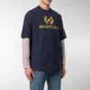 Erkek Balenciaga Logolu Yuvarlak Yaka Kısa Kollu Lacivert 535622TAV044128