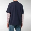 Erkek Balenciaga Logolu Yuvarlak Yaka Kısa Kollu Lacivert 535622TAV044128