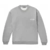 Erkek Balenciaga Mikro Mark Alfabe Desenli Yuvarlak Yaka Kazak Gri 556147TBV141300