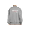 Erkek Balenciaga Mikro Mark Alfabe Desenli Yuvarlak Yaka Kazak Gri 556147TBV141300