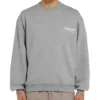 Erkek Balenciaga Mikro Mark Alfabe Desenli Yuvarlak Yaka Kazak Gri 556147TBV141300
