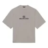 Erkek Balenciaga Mozaik Logo BB Alfabe Gevşek Delikli Eskitme Kısa Kollu Gri 651795TKVF58174