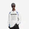 Erkek Balenciaga | NBA işbirliği beyaz/çok renkli oversize uzun kollu tişört