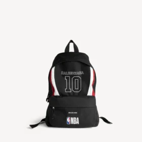 Erkek Balenciaga | NBA işbirliği Explorer sırt çantası, siyah/beyaz/vermilyon kırmızısı