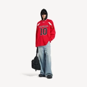 Erkek Balenciaga | NBA işbirliği kırmızı/çok renkli oversize uzun kollu tişört Erkek Balenciaga | NBA işbirliği kırmızı/çok renkli oversize uzun kollu tişört