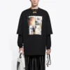 Erkek Balenciaga Orta Uzunlukta Yuvarlak Yaka Kısa Kollu Siyah 641614TJVG81000