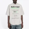 Erkek Balenciaga Pamuklu Bol Kesim Kısa Kollu Gömlek Gri 664627TKM102967