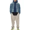 Erkek Balenciaga Polar Astarlı Bol Kesim Kapüşonlu Uzun Kollu Mavi 570811TJV854866