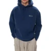 Erkek Balenciaga Polar Astarlı Bol Kesim Kapüşonlu Uzun Kollu Mavi 570811TJV854866