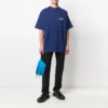 Erkek Balenciaga Political Campaign Baskılı Büyük Boy Kısa Kollu Lacivert 641675TIV521195