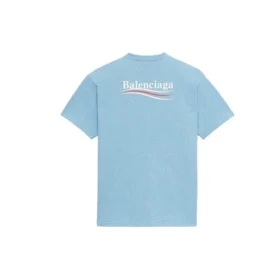 Erkek Balenciaga Political Campaign Baskılı Versiyon Yuvarlak Yaka Kısa Kollu Mavi 570803TBV425840 Erkek Balenciaga Political Campaign Baskılı Versiyon Yuvarlak Yaka Kısa Kollu Mavi 570803TBV425840