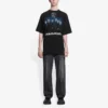 Erkek Balenciaga Rammstein Almanya Grubu Çapraz Desenli Kısa Kollu Siyah 651795TLV511000