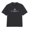 Erkek Balenciaga Retro Örgü BB Paris Baskılı Kısa Kollu Siyah 594579TGV601000