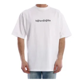 Erkek Balenciaga Sembolik Yuvarlak Yaka Alfabe Baskılı Kısa Kollu Beyaz 620969TIV509040 Erkek Balenciaga Sembolik Yuvarlak Yaka Alfabe Baskılı Kısa Kollu Beyaz 620969TIV509040