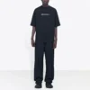 Erkek Balenciaga Sembolik Yuvarlak Yaka Alfabe Baskılı Kısa Kollu Siyah 620969TIV501070
