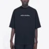 Erkek Balenciaga Sembolik Yuvarlak Yaka Alfabe Baskılı Kısa Kollu Siyah 620969TIV501070