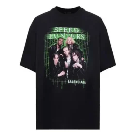 Erkek Balenciaga Speedhunters Band Kısa Kollu Siyah 556133TCV381000