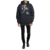 Erkek Balenciaga Speedhunters Boysband Baskılı Kapüşonlu Uzun Kollu Lacivert 541873TCV371055