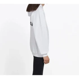 Erkek Balenciaga Sırtında Büyük Logo Düz Renkli Baskılı Beyaz 508184TYK549000