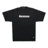 Erkek Balenciaga SS21 Alfabe Baskılı Desenli Delikli Yuvarlak Yaka Kısa Kollu Siyah 651795TKVB81070