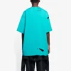 Erkek Balenciaga SS21 Alfabe Baskılı Desenli Delikli Yuvarlak Yaka Kısa Kollu Yeşil 651795TKVB84661