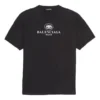 Erkek Balenciaga SS21 B Alfabe logolu Desenli Kısa Kollu Siyah 570803TFV761000