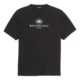 Erkek Balenciaga SS21 B Alfabe logolu Desenli Kısa Kollu Siyah 570803TFV761000