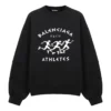 Erkek Balenciaga SS21 Delikli Geniş Yuvarlak Yaka Uzun Kollu Siyah 641654TJVI71070