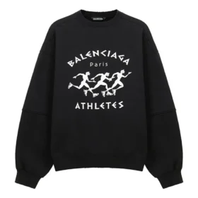 Erkek Balenciaga SS21 Delikli Geniş Yuvarlak Yaka Uzun Kollu Siyah 641654TJVI71070