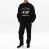 Erkek Balenciaga SS21 Delikli Geniş Yuvarlak Yaka Uzun Kollu Siyah 641654TJVI71070