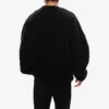 Erkek Balenciaga SS21 Delikli Geniş Yuvarlak Yaka Uzun Kollu Siyah 641654TJVI71070