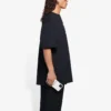 Erkek Balenciaga SS21 Desenli Yuvarlak Yaka Kısa Kollu Siyah 651795TKV771070