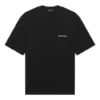 Erkek Balenciaga SS21 Düz Renkli Logo Baskılı Kısa Kollu Siyah 612966TJV871070
