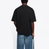 Erkek Balenciaga SS21 Düz Renkli Logo Baskılı Kısa Kollu Siyah 612966TJV871070