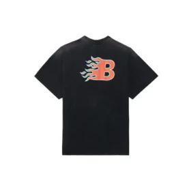 Erkek Balenciaga SS21 Flame Retro Kısa Kollu Siyah 656978TKV701076 Erkek Balenciaga SS21 Flame Retro Kısa Kollu Siyah 656978TKV701076