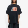 Erkek Balenciaga SS21 Flame Retro Kısa Kollu Siyah 656978TKV701076