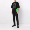 Erkek Balenciaga SS21 Günlük Baskılı Büyük Beden Kısa Kollu Siyah 641614TJV801070