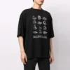 Erkek Balenciaga SS21 Günlük Baskılı Büyük Beden Kısa Kollu Siyah 641614TJV801070