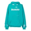 Erkek Balenciaga SS21 Klasik Alfabe Baskılı Delikli Gök Mavisi 659403TKVB64661