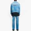 Erkek Balenciaga SS21 Klasik Logo Denim Ceket Açık Mavi 657608TDW154307