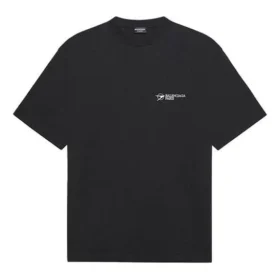 Erkek Balenciaga SS21 İşlemeli Logo Kısa Kollu Siyah 641675TKV861070 Erkek Balenciaga SS21 İşlemeli Logo Kısa Kollu Siyah 641675TKV861070