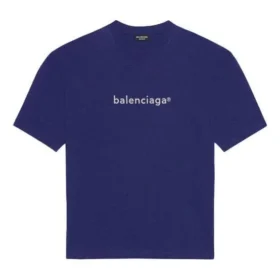 Erkek Balenciaga SS21 Logo Baskılı Alfabe Kısa Kollu Mavi 612966TIV545400 Erkek Balenciaga SS21 Logo Baskılı Alfabe Kısa Kollu Mavi 612966TIV545400