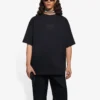 Erkek Balenciaga SS21 Logo Baskılı Bol Yuvarlak Yaka Kısa Kollu Siyah 641675TKV711069