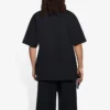 Erkek Balenciaga SS21 Logo Baskılı Bol Yuvarlak Yaka Kısa Kollu Siyah 641675TKV711069