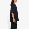 Erkek Balenciaga SS21 Logo Baskılı Bol Yuvarlak Yaka Kısa Kollu Siyah 641675TKV711069