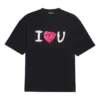 Erkek Balenciaga SS21 Love Kısa Kollu Siyah 612966TJVL51070