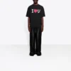 Erkek Balenciaga SS21 Love Kısa Kollu Siyah 612966TJVL51070